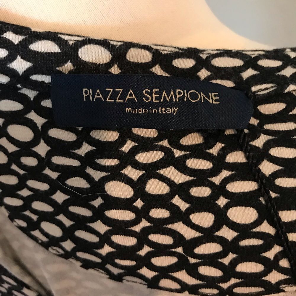 Piazza Sempione Black & White Print Blouse 10 NWT - Picture 7 of 8